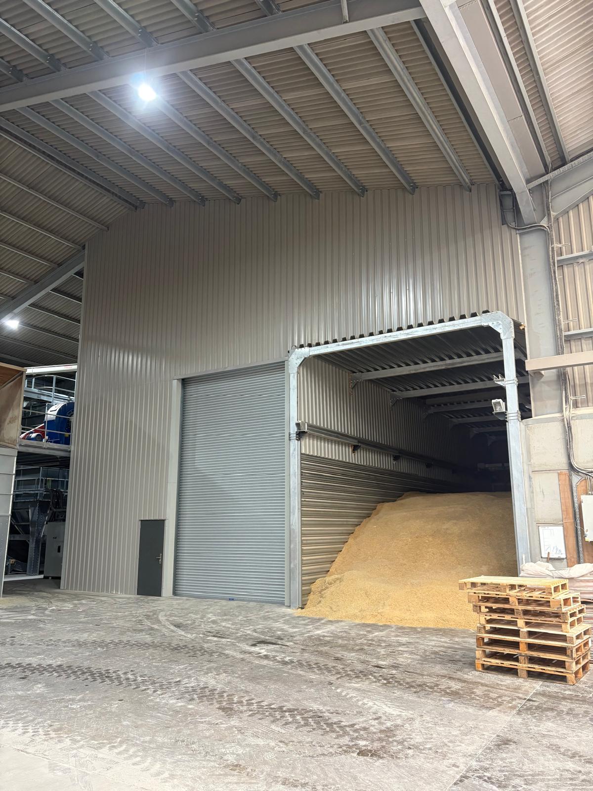 Feedstock store alongside the Taylors Farm plant